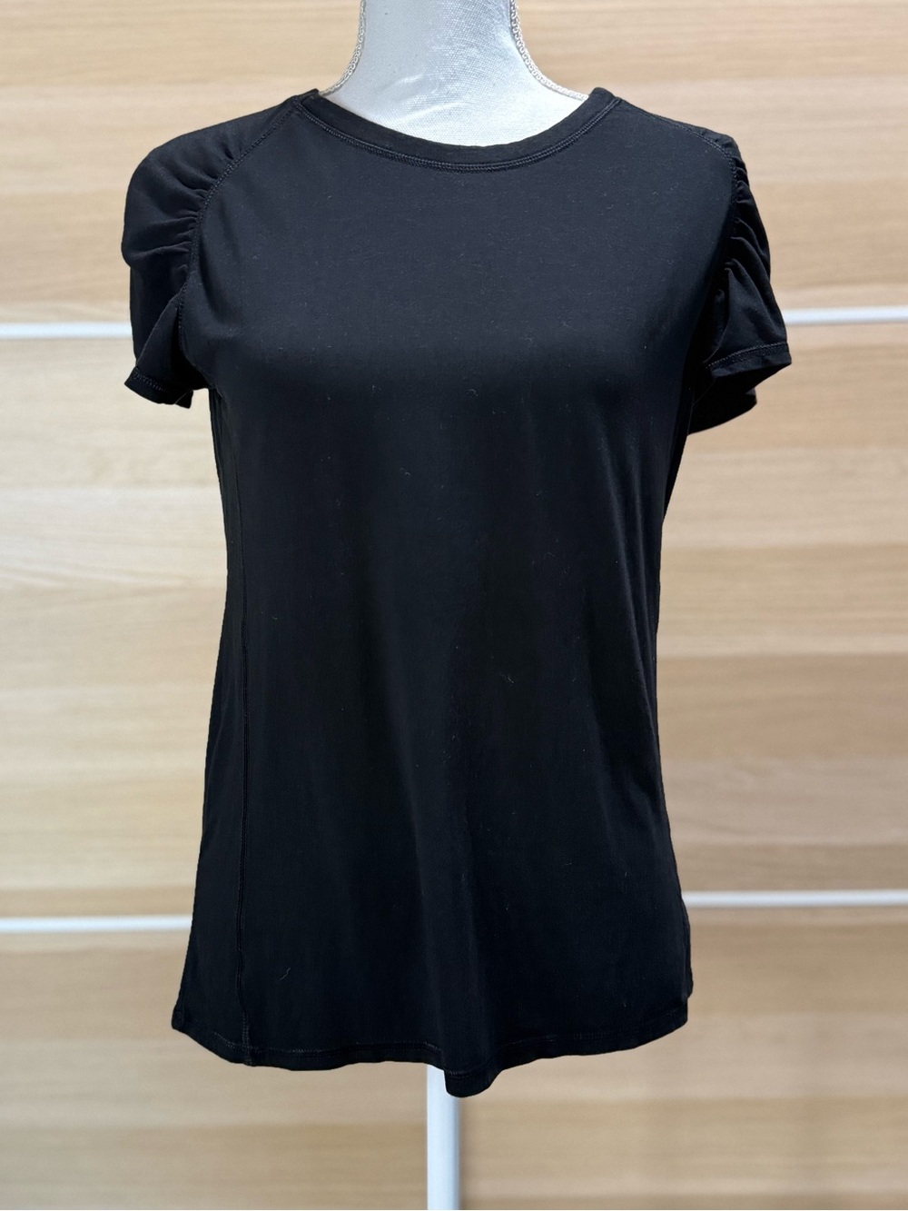 Tasc Women's Black Ruched Shoulder Tee